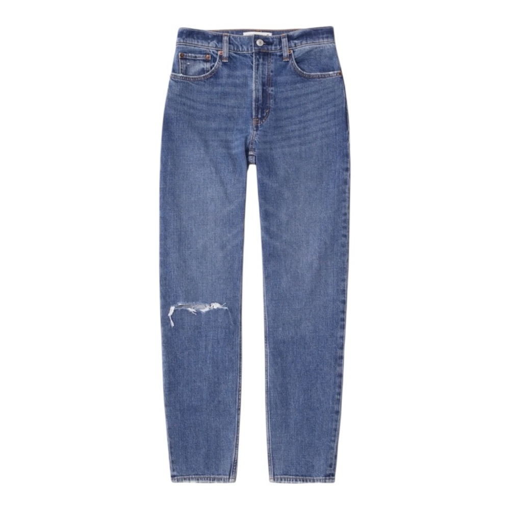 Abercrombie & Fitch A&F Women’s High Rise Mom Jean Dark Wash Distressed Size 26